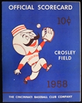 1958 (August 30) Cincinnati Reds Philadelphia Phillies Crosley Field Scored Scorecard