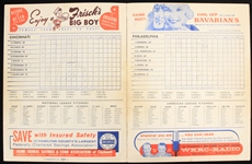 1958 (August 30) Cincinnati Reds Philadelphia Phillies Crosley Field Scored Scorecard