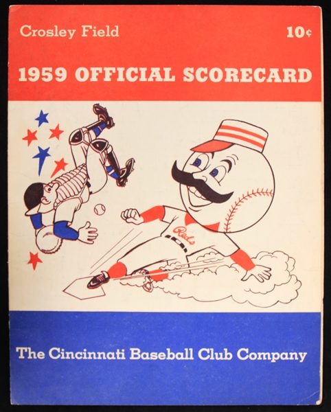 1959 (August 17) Cincinnati Reds San Francisco Giants Crosley Field Scored Scorecard 