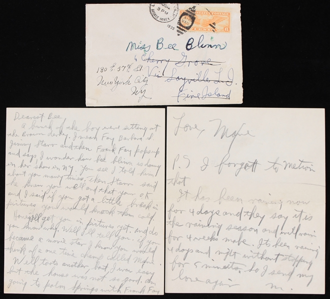 1935 Max Everitt Rosenbloom Hand Written Letter