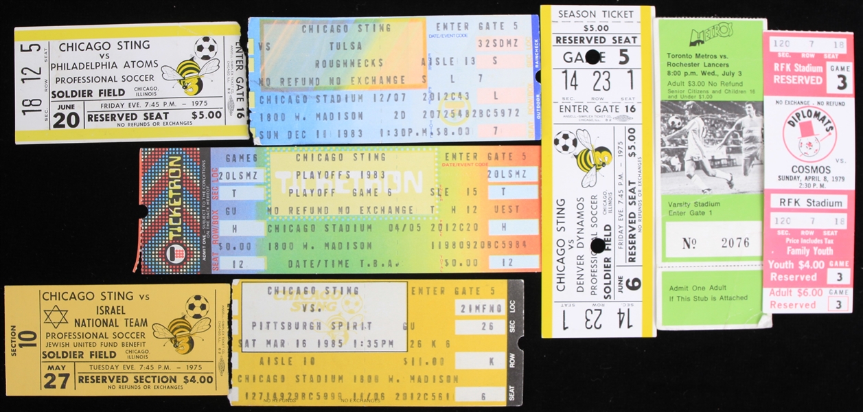 1970s-80s Chicago Sting Soccer Ticket Collection - Lot of 8