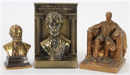 1950s-60s Abraham Lincoln 16th President of the United States Statues & Bookends - Lot of 3