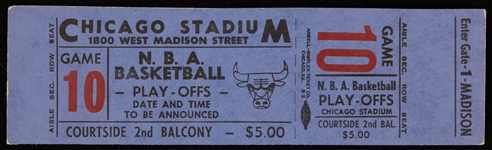 1973 Chicago Bulls Playoff Ticket 