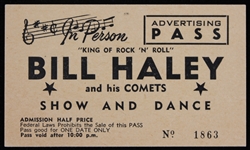 Bill Haley and His Comets Advertising Pass