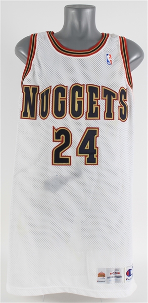 1995-96 Antonio McDyess Denver Nuggets Game Worn Home Jersey (MEARS A8) Rookie Season