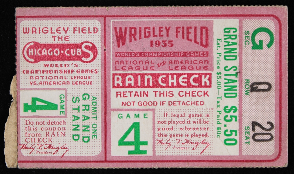 Lot Detail 1935 Chicago Cubs World Series Ticket Stub lot-detail-1935-chicago-cubs-world-series-ticket-stub
