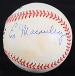 1991-93 Ed Macauley Boston Celtics Signed ONL White Baseball (JSA)