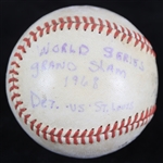 1968 Detroit Tigers St. Louis Cardinals ONL Giles World Series Game Used Baseball (MEARS LOA) Attributed to Jim Northrup Grand Slam