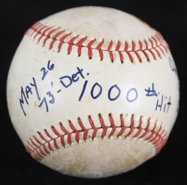 1973 Detroit Tigers Oakland Athletics OAL Cronin Game Used Baseball (MEARS LOA) Attributed to Jim Northrups 1,000th Career Hit