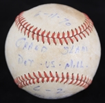 1970 Detroit Tigers Milwaukee Brewers Game Used OAL Cronin Baseball (MEARS LOA) Attributed to Jim Northrup Grand Slam