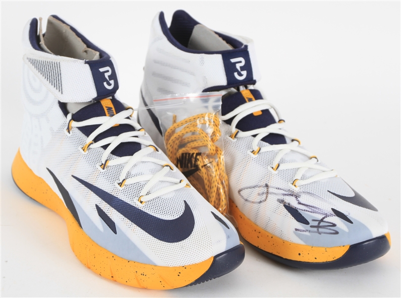 2014-15 Paul George Indianapolis Pacers Signed Nike Zoom HyperRev Promo Sample Sneakers (MEARS LOA/*JSA*)