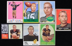 1958-67 Bart Starr Green Bay Packers Football Trading Cards - Lot of 7