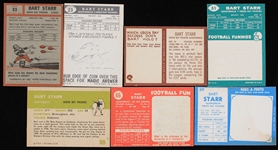 1958-67 Bart Starr Green Bay Packers Football Trading Cards - Lot of 7