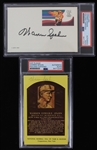 1980s Warren Spahn Milwaukee Braves Signed Postcards - Lot of 2 (PSA Slabbed)