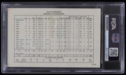 1980's Ralph Branca Brooklyn Dodgers Signed Cut & Oversize Card - Lot of 2 (PSA Slabbed)