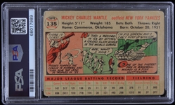1956 Mickey Mantle New York Yankees Topps #135 White Back Baseball Trading Card (PSA Slabbed FR 1.5)