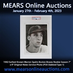 1942 Earliest Known Warren Spahn Boston Braves Rookie Season 7" x 9" Original News Service Photo (PSA Slabbed Type 1)