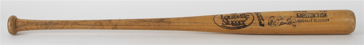 1986-89 Carlton Fisk Chicago White Sox Signed Louisville Slugger Professional Model Team Index Bat (MEARS LOA/JSA)