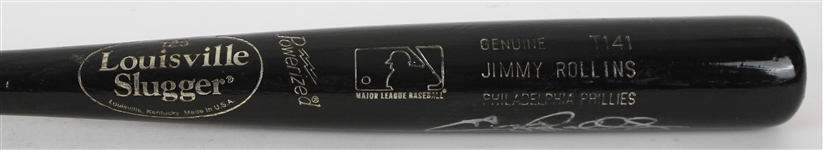 1999 Jimmy Rollins Philadelphia Phillies Signed Louisville Slugger Professional Model Spring Training/Minor League Bat (MEARS LOA/JSA & PSA/DNA)