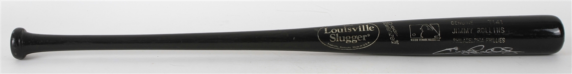 1999 Jimmy Rollins Philadelphia Phillies Signed Louisville Slugger Professional Model Spring Training/Minor League Bat (MEARS LOA/JSA & PSA/DNA)