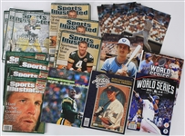 1990's-2000's Football Baseball Publication Collection - Lot of 83 w/ Brett Favre, Super Bowl, World Series Programs, Jim Gantner Signed Photos & More