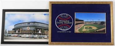 1980's-2000's Milwaukee Brewers County Stadium & Kareem Abdul-Jabbar Framed Pieces + Paul Molitor Signed Mitchell & Ness Jersey (JSA)