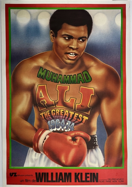 1974 Muhammad Ali The Greatest 33" x 48" Linenbacked French Language Poster