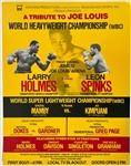1981 Larry Holmes Leon Spinks World Heavyweight Championship Title Bout 22" x 28" A Tribute to Joe Louis Broadside