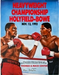 1992 Evander Holyfield Riddick Bowe World Heavyweight Championship Title Bout 20" x 25" On Site Poster 