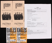 2003 Eagles Farewell Tour Working Passes, Show Notes, Suite Package Bouchure, Passes Schematic and Event Sheet (Lot of 8)