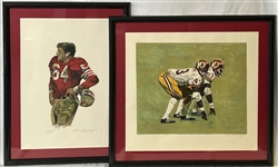 1970s-80s Merv Corning Football Framed 29x30 Limited Edition Lithographs (Lot of 4)