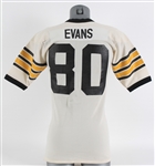 1970's Evans #80 White/Black/Gold Mesh Football Jersey 
