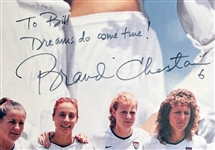 1999 Brandi Chastain Team USA Signed 26 x 38 Matted Champions Poster (JSA)