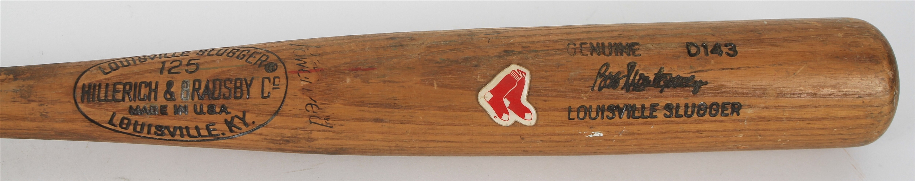 1977-79 Bob Montgomery Boston Red Sox H&B Louisville Slugger Professional Model Game Used Bat (MEARS LOA) 
