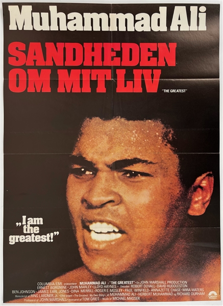 1977 Muhammad Ali The Greatest Sandheden Om Mit Liv 24" x 33" Danish Language Movie Poster (Troy Kinunen Collection)
