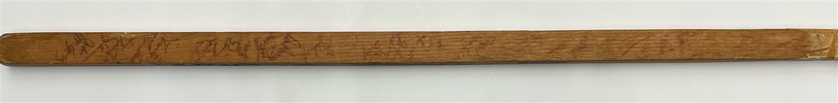 1970's Tony Esposito Chicago Blackhawks Team Signed Northland Game Used Goalie Stick (MEARS LOA)