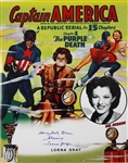 1944 Lorna Gray Captain America Signed LE 16x20 Color Photo (JSA)