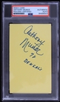 1980-1992 Anthony Munoz Cincinnati Bengals Autographed 3x5 Index Card (PSA Slabbed)