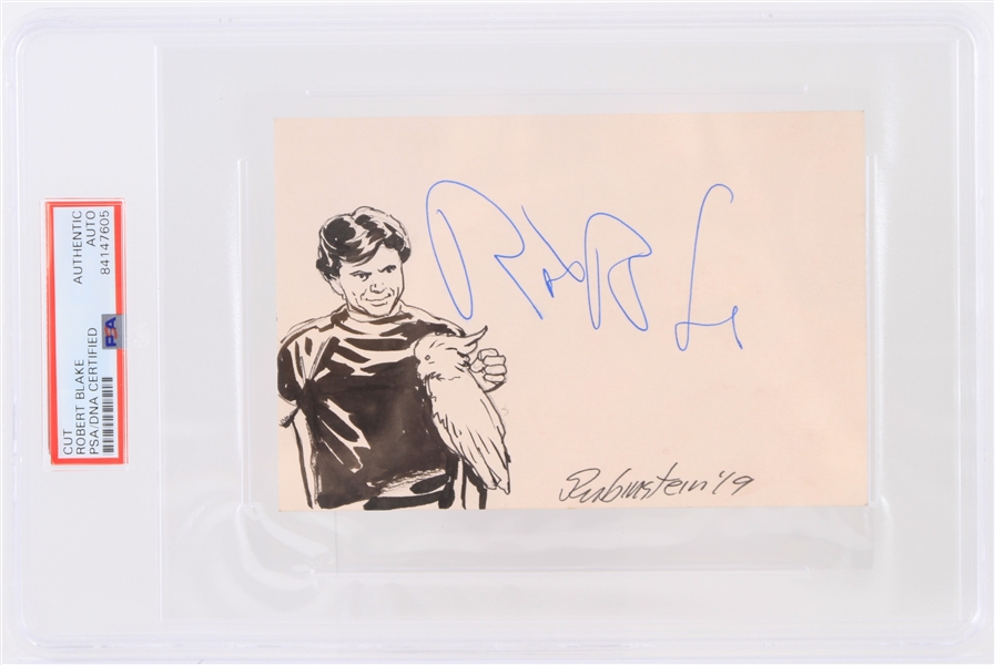 1970s Robert Blake Baretta TV Show Signed 4x6 Sketch (PSA/DNA Slabbed)