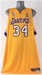 2002 Shaquille ONeal Los Angeles Lakers NBA Finals Home Jersey (MEARS A5)