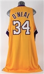 2002 Shaquille O'Neal Los Angeles Lakers NBA Finals Home Jersey (MEARS A5)