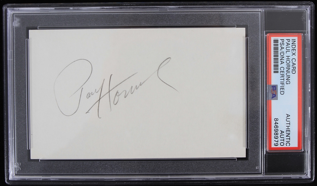 1956-1962, 1964-1966 Paul Hornung (d. 2020) Green Bay Packers Autographed 3x5 Index Card (PSA Slabbed) 