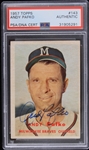 1957 Andy Pafko Milwaukee Braves Signed Topps #143 Trading Card (PSA/DNA Slabbed)