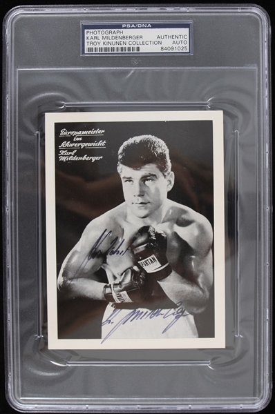1958-1968 Karl Mildenberger Autographed 4x6 Photo (PSA Slabbed) (Troy Kinunen Collection)