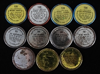 1964 Topps Baseball Trading Coins - Lot of 11 w/ Eddie Mathews, Don Drysdale, Bob Gibson, Mickey Manltle All Star, Sandy Koufax All Star & More