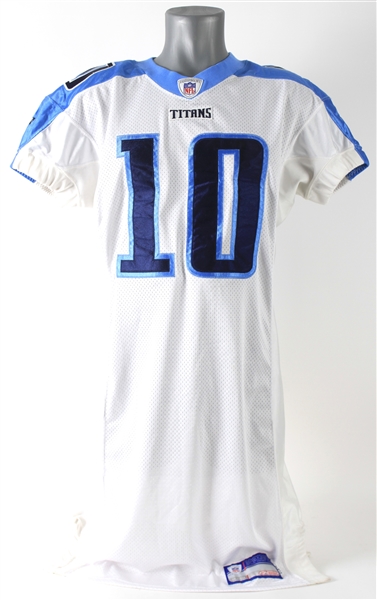 2011 Jake Locker Tennessee Titans Road Jersey (MEARS LOA)