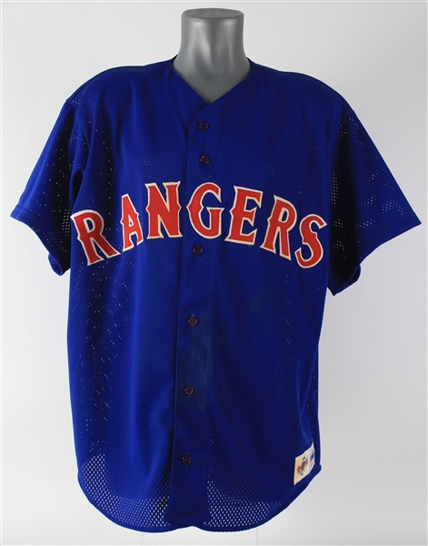 1995-99 Juan Gonzalez Texas Rangers Signed Batting Practice Jersey (MEARS LOA/JSA)
