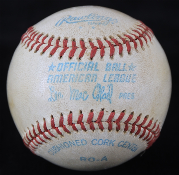 1977 Milwaukee Brewers OAL MacPhail County Stadium Game Used Baseball (MEARS LOA)