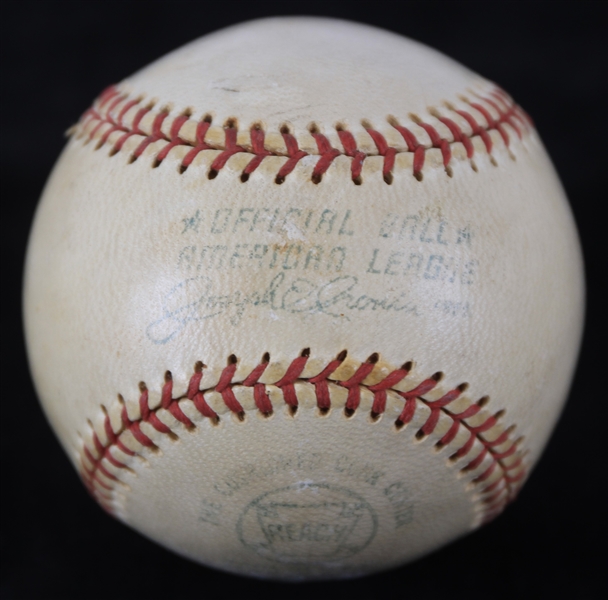 1973 Milwaukee Brewers OAL Cronin County Stadium Game Used Baseball (MEARS LOA)