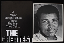 1977 Muhammad Ali Movie Poster and Black and White 8x10 Facsmile Signature Photo (Lot of 2)